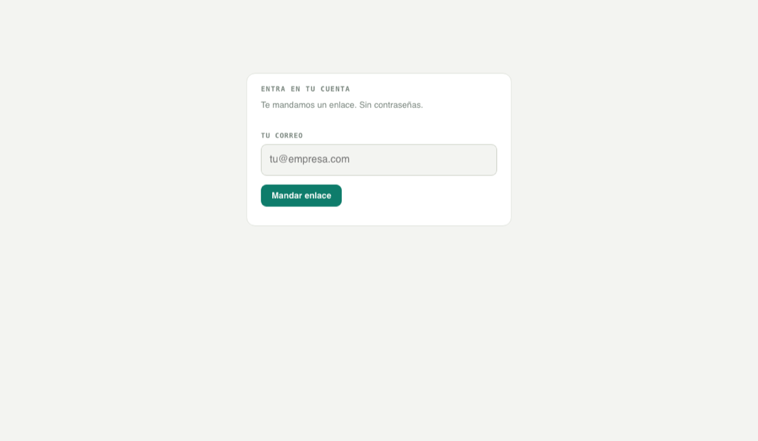 Pantalla de entrada a la cuenta de Estela